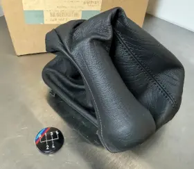 25112225873 Bmw Genuine E30 M3 Shift Knob Boot With Insert New Oe Black Leather