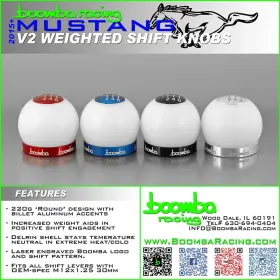 Boomba Racing 028000140301 For S550 Mustang Shift Knob White Blue Anodize