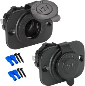 0140-2 Breadeep 2 Pack Car Cigarette Lighter Socket Dc 12v Waterproof Power Outlet Typeb X