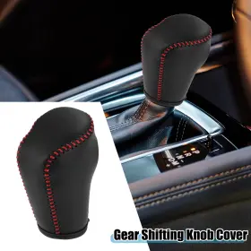 Carpopart 766549173628 Car Gear Shifting Knob Cover Automatic Transmission For Mazda Cx-5 Black Red