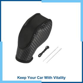 Carpopart 766549346145 Pack 1 Faux Leather Gear Shift Knob Cover For Ford Focus Carbon Fiber Pattern