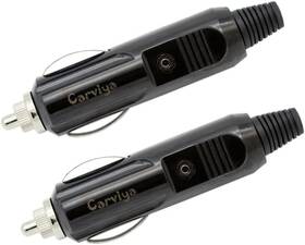 Carviya 1125-10a-2 3 5 6 8 10 15 20 Amp Male Car Cigarette Lighter/aux Socket Plug 10a / 2 Pack