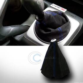 Champs Club Cckbk2subkbu14 Universal Jdm Style Black Suede Blue Stitch Shifter Shift Boot Cover Mt/at C14