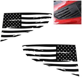 Cherocar Meg2025072304 Rear Window Stickers Decal Trim For Ford Mustang 15 Distressed American Flag