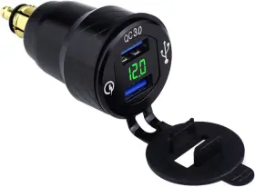 5011-gr Cllena Din Hella Plug To Dual Quick Charge 3.0 Usb Qc - Green