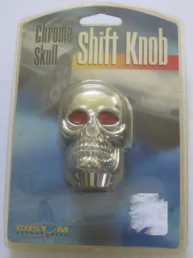 Custom 077341162551 Chrome Colored Plastic Skull Shift Knob Universal Fit Mtm Car Gearshift