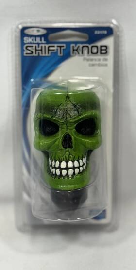 Custom Accessories 23179 Skull Style Gear Shift Knob Universal Fit - Green Color