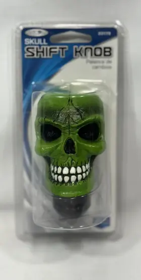 23179 Custom Accessories Skull Style Gear Shift Knob Universal Fit - Green Color