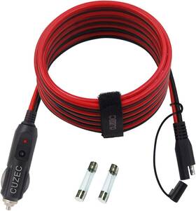 Cuzec Cu2027010 10ft/3.05m 14awg 12v Cigarette Lighter Plug To Sae Quick Release