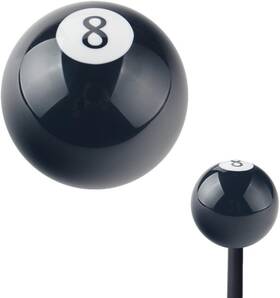 Dewhel 661647790152 2 1/4 Inch 8 Ball Billiard Round 3 4 5 6 Speed Black Shift Knob 3/8 -16 For Hurst