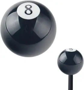 Dewhel 661647790152 2 1/4 Inch 8 Ball Billiard Round 3 4 5 6 Speed Black Shift Knob 3/8 -16 For Hurst