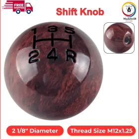 De-8534 Dewhel Aluminum Classic Weighted Wooden Type R Manual 5 Speed Gear Shift Knob With Inlay