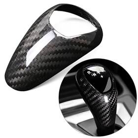 Dictorcoltd 550748575389 Carbon Fiber Interior Black Gear Shift Knob Cover Stickers Trim For Bmw M3 M5