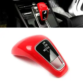 Dictorcoltd 550748643583 1 Pcs New Red Abs Car Gear Shift Knob Cover Trim For Porsche Cayenne 2018-2021