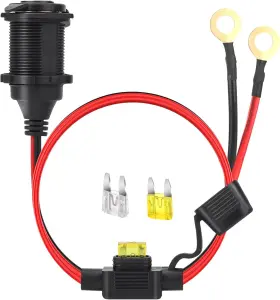 Czx0.6m Dongge 2ft 12v/24v Fixed Thread Cigarette Lighter Socket Extension Cable With 2 Ft