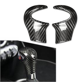 Earthoee 510001388187 Inner Gear Shift Knob Cover Trim For Mini Cooper R55 R56 R60 Black Carbon Fiber