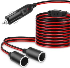 Etusb0019 Electop 1 To 2 Car Cigarette Lighter Splitter Adapter Power Charger Port