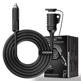 Tr-29 Enisina Cigarette Lighter Extension Cable 1.5m-5ft 16awg Male To 1.5m/5ft Black