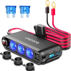 Ep68ad Eugizmo 12v Cigarette Lighter Socket Splitter 200w 3 Multi Port Car Black