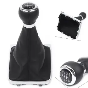 Flashbuyeasy 512300563487 Manual Gear Shift Knob 6-speed With Boot Cover Stick Lever Gaiter For Vw Passat B6