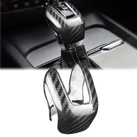 Flashbuyeasyusa 550727884365 Gear Shift Knob Cover Trim Fit Volvo Xc60 Xc90 S60 S90 V60 V90 Carbon Fiber Blk