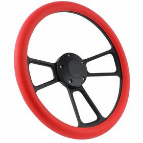 Forever Sharp 109 -rd-hb5 B01-56b 14 Inch Black Flame Or Muscle Style Wheel Red Half Wrap For 1965 - 1969 Mustang