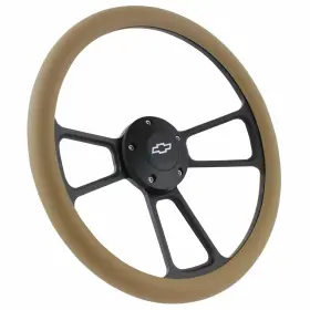 A02-56b-cam Forever Sharp 109 -tn-hb5-ch- 14 Inch Black Flame Or Muscle Style Wheel Tan Vinyl For 1967 Chevrolet Camaro S