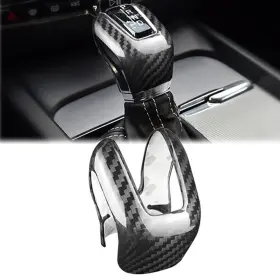Fortodayyus 550755565717 Gear Shift Knob Cover Trim Fit Volvo Xc60 Xc90 S60 S90 V60 V90 Carbon Fiber Blk
