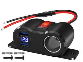 Gibbab 762949093092 120w Dual Qc3.0 Outlet Cigarette Lighter Socket 1p 2 36w 1