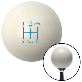 Zgm60198 Gilbertsons Machine Shop Blue 5 Speed Shift Knob Pattern Prison Ticket Ivory Gear Shifter M16x1.5 Street