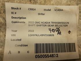Gmc Truck 242.gm9a22 Acadia 2022 Transmission Shift 2025704