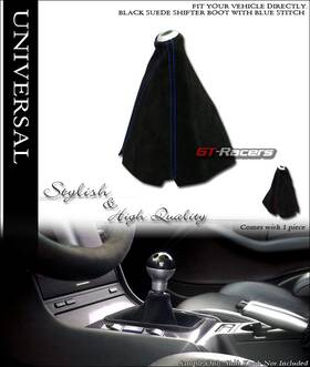Gtracers Gtkbk2subkbuba Universal Black Suede Blue Stitch Shifter Shift Gear Boot Cover Manual/auto G27