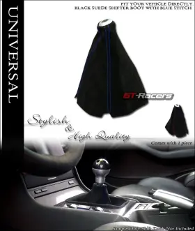 Gtkbk2subkbuba Gtracers Universal Black Suede Blue Stitch Shifter Shift Gear Boot Cover Manual/auto G27