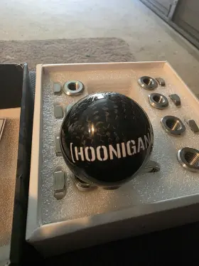Hoonigan 196693015749 Kill All Tires Carbon Round Shift Knob Adapters And Jam Nuts Included Hoonigan 196693015749 Kill All Tires Carbon Round Shift Knob Adapters And Jam Nuts Included