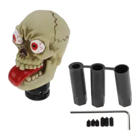 240823hoape001526jp Hopespanner 9.5cm Skull Shift Knob Universal Gear Shifter 3.74 Inch X2.76 Beige