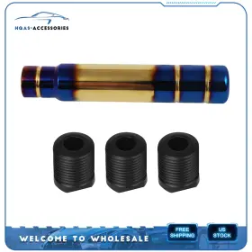 Hq166371a01 Hqas-accessories Universal Car Manual Aluminum Blue Gear Shift Knob Adjuatable Lever Head 13cm