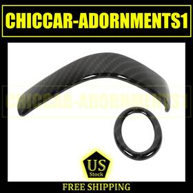 Hthe Cca2025070909 Carbon Fiber Interior Gear Shift Handle Knob Cover Trim For Ford Mustang 10-14