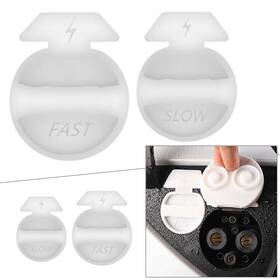 Hukyu 550742727470 2x Abs White Charging Port Waterproof Dust Cover Fit Tesla Model 3 2018-2020 Lhd