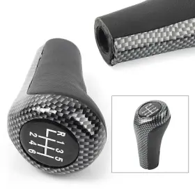 Hukyu 612046504871 1pc 6 Speed Carbon Fiber Manual Gear Shift Knob For Bmw E90 E91 E92 X1 X3 X5 X6