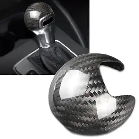 Hukyu 612046632963 1 Pcs Carbon Fiber Black Car Gear Shift Knob Cover Trim For Audi A3 S3 2014-2018