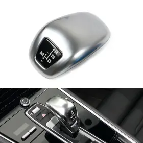 Hukyu 612063683634 Silver Gear Shift Knob Cover Trim For Porsche Panamera 971 Chassis G2 2017-2020