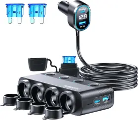 Hx75ad Hurmai 8 In 1 Cigarette Lighter Splitter 264w 4 Socket Car