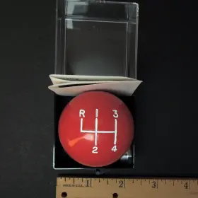 163-7625 Hurst Nos Gear Shift Knob Red 4 Speed In The Clear Topped Box Beautiful
