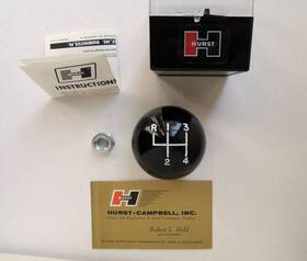 Hurst 163-7627 Nos Gear Shift Knob Black 4 Speed In The Clear Topped Box Beautiful