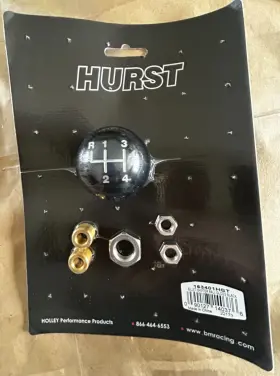 163401hst Hurst New Gloss Black Billet 4 Speed Shift Knob With Thread Adapters