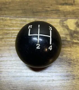 V-4k-bk Hurst Original Vintage Usa Black 4 Speed Shifter Knob With 3/8-24 Fine Thread