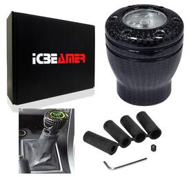 Icbeamer Knob-cb-yl-nabl-l1p01-a Jdm Carbon Fiber Shift Knob Yellow Led Sport Racing Manual Threaded Shifter B142