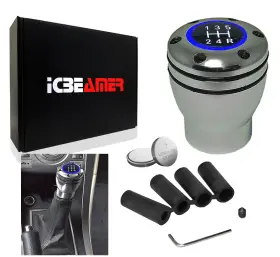 Knob-qq-bl-nxen-l1p01-a Icbeamer Jdm Aluminum Shift Knob With Blue Led Sport Racing Manual Threaded Shifter Z194