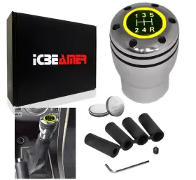 Knob-qq-yl-nxen-l1p01-a Icbeamer Jdm Aluminum Shift Knob With Yellow Led Sport Race Manual Threaded Shifter Z278