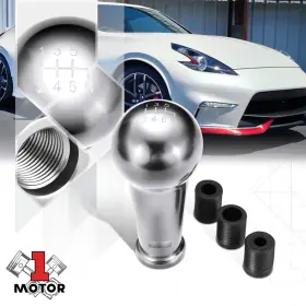 Mt1-ls500ks2j J2 Engineering 46 X 105mm Silver 6-speed Manual Ball Teardrop Shape Sift Knob With Adapters